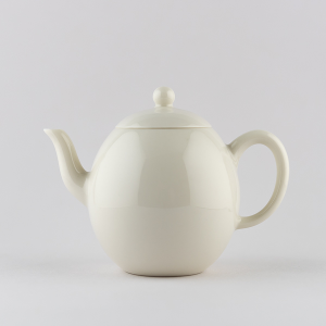 Ivory white egg shaped mini teapot